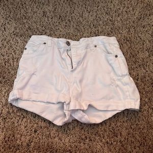 white, short-shorts with little stylist tears